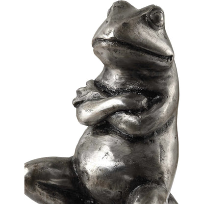 Daydreaming Frogs Bookends by Uttermost in silver. Made from cast iron in a cottage & farmhouse style.