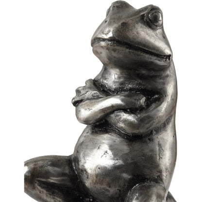 Daydreaming Frogs Bookends by Uttermost in silver. Made from cast iron in a cottage & farmhouse style.