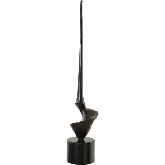 All Twisted Sculpture by Uttermost in gold. Made from cast iron, marble in a unique style.