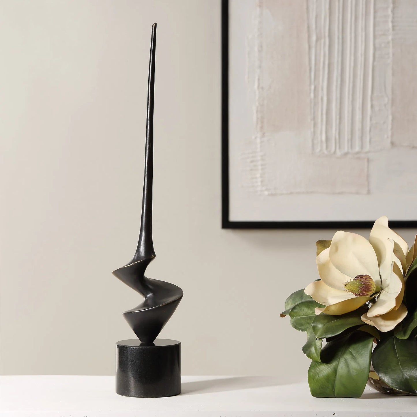 004 SI-2262177 | Lifestyle | All Twisted Sculpture by Uttermost in gold. Made from cast iron, marble in a modern style.