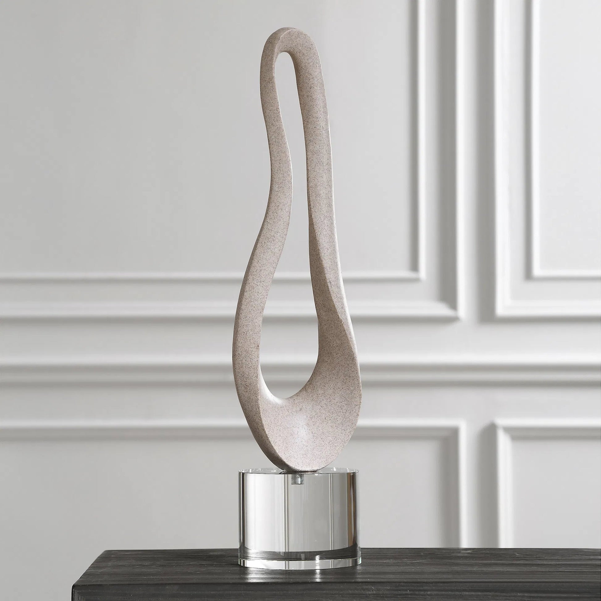 Oval Harmony Sculpture by Uttermost in crystal. Made from polyresin, crystal in a modern style.