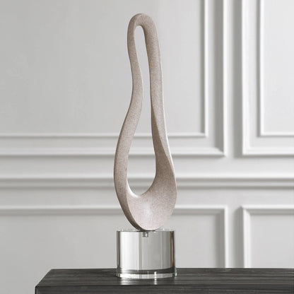 Oval Harmony Sculpture by Uttermost in crystal. Made from polyresin, crystal in a modern style.
