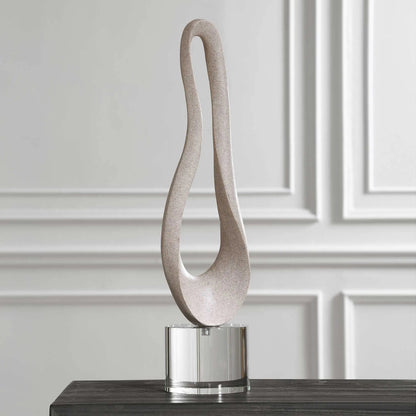 Oval Harmony Sculpture by Uttermost in crystal. Made from polyresin, crystal in a modern style.