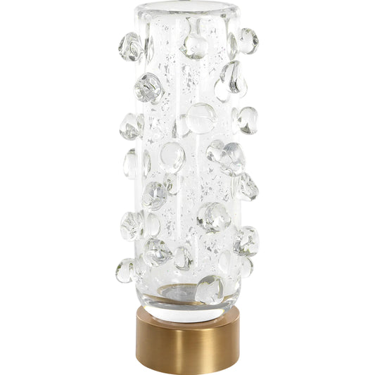 Aura Clear Glass Vase by Uttermost in brass. Made from glass, iron in a unique style.