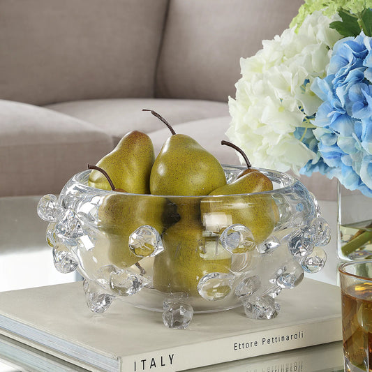 Aura Clear Glass Bowl by Uttermost. Made from glass in a unique style.