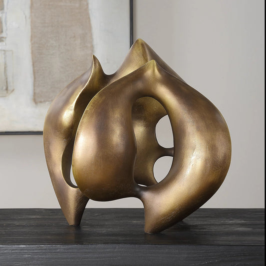 Celestial Flow Sculpture by Uttermost in bronze. Made from polyresin in a unique style.