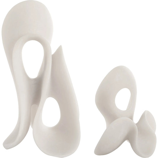 Silent Wave Sculptures by Uttermost in white. Made from polyresin in a unique style.