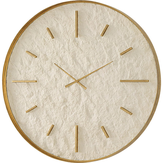 Serenity Wall Clock by Uttermost in gold. Made from iron, stone sheet, mdf in a unique style.
