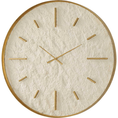 Serenity Wall Clock by Uttermost in gold. Made from iron, stone sheet, mdf in a modern style.