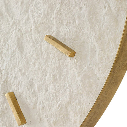 Serenity Wall Clock by Uttermost in gold. Made from iron, stone sheet, mdf in a modern style.