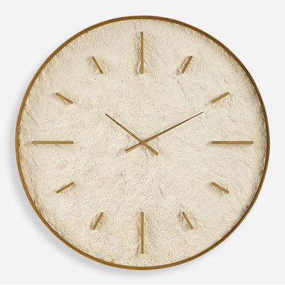 Serenity Wall Clock by Uttermost in gold. Made from iron, stone sheet, mdf in a modern style.