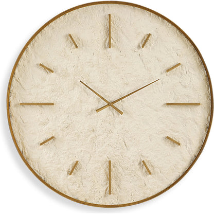 Serenity Wall Clock by Uttermost in gold. Made from iron, stone sheet, mdf in a modern style.