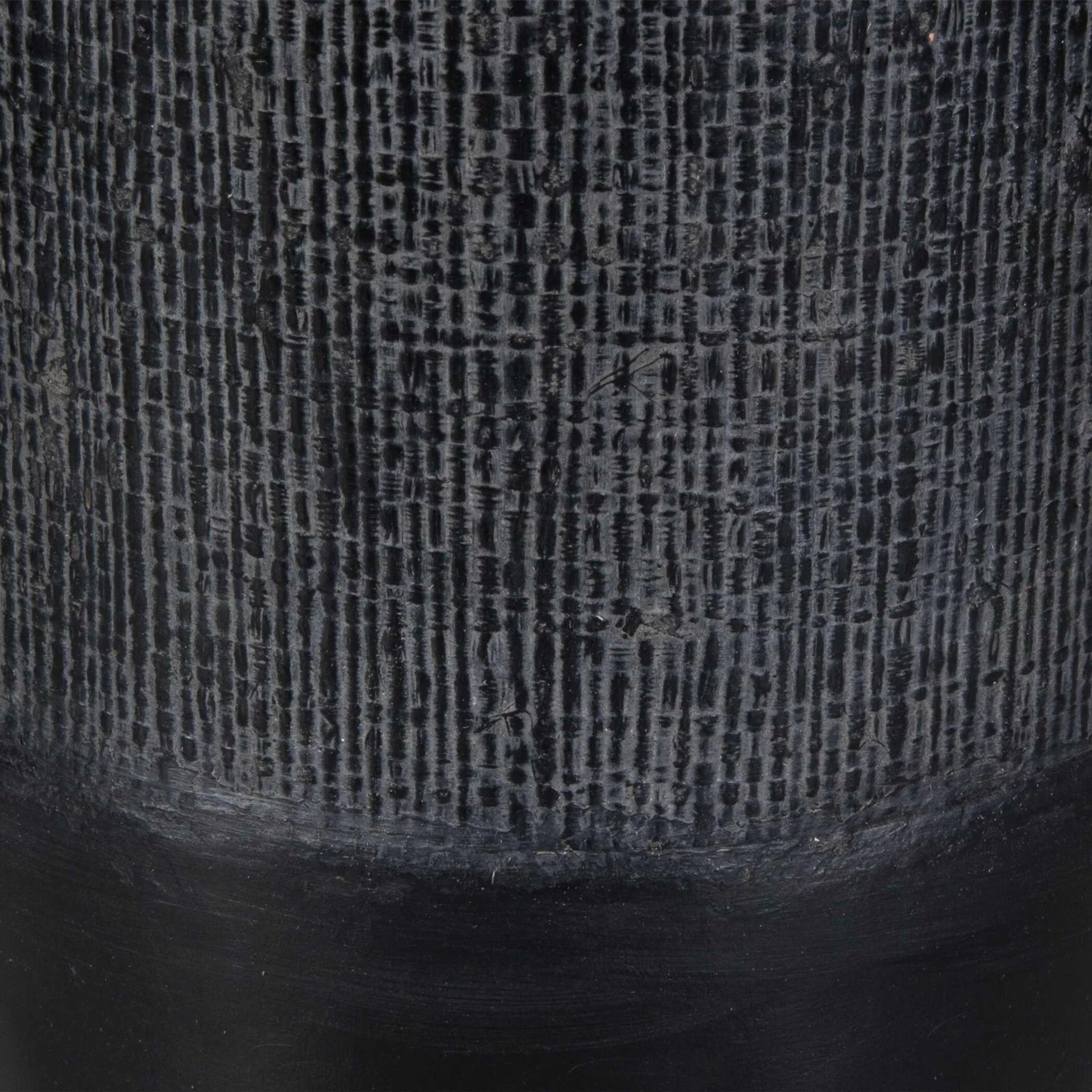 Woven Shadow Vases by Uttermost in black. Made from terracota, weave sisal fibers in a transitional style.