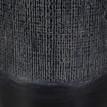 Woven Shadow Vases by Uttermost in black. Made from terracota, weave sisal fibers in a transitional style.