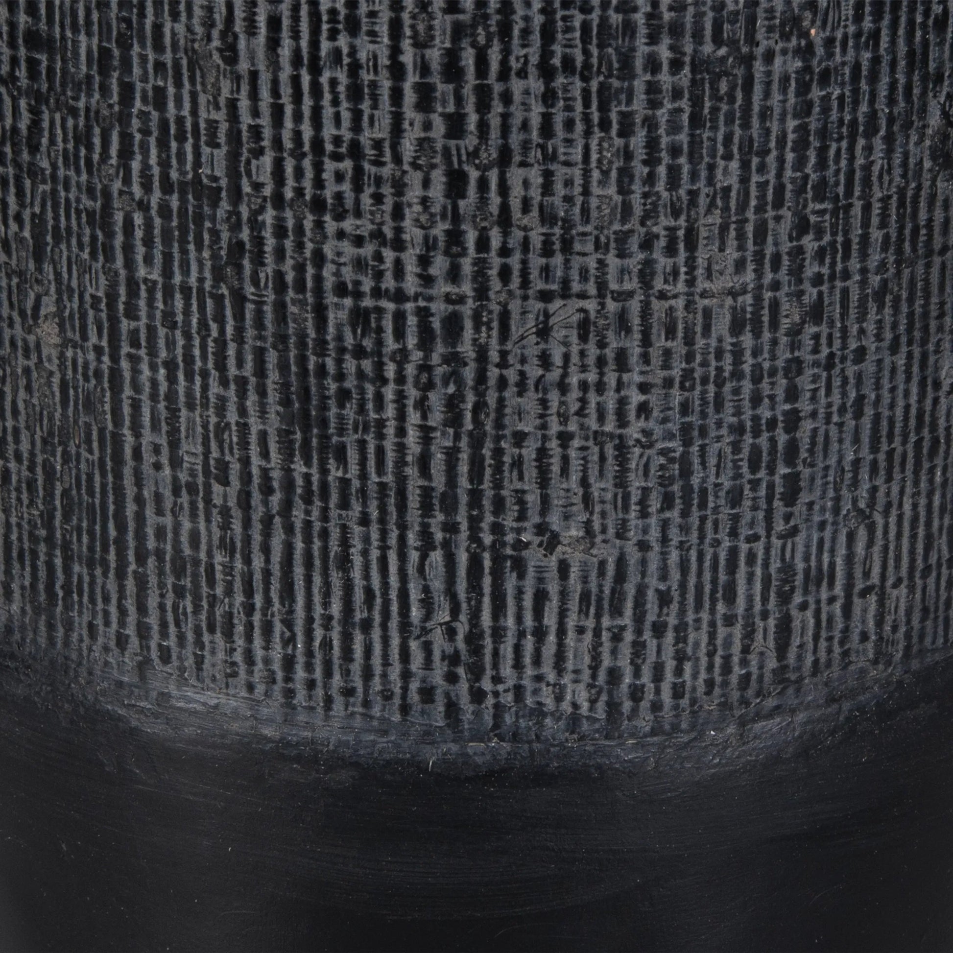 Woven Shadow Vases by Uttermost in black. Made from terracota, weave sisal fibers in a transitional style.