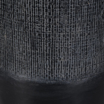 Woven Shadow Vases by Uttermost in black. Made from terracota, weave sisal fibers in a transitional style.