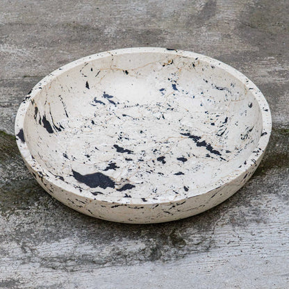 Nouveau Limestone Bowl by Uttermost in black. Made from lime stone, resin in a modern style.