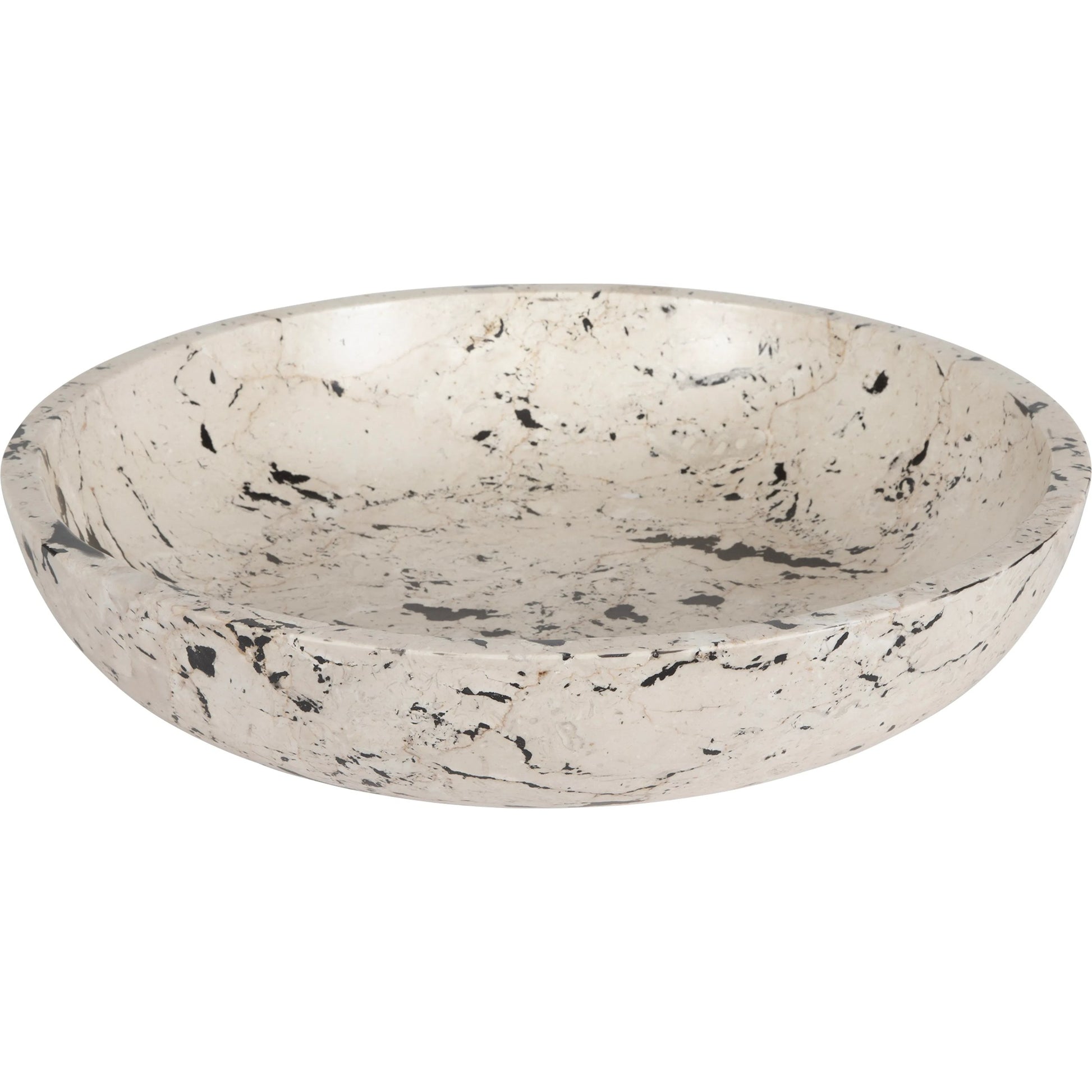 Nouveau Limestone Bowl by Uttermost in black. Made from lime stone, resin in a modern style.