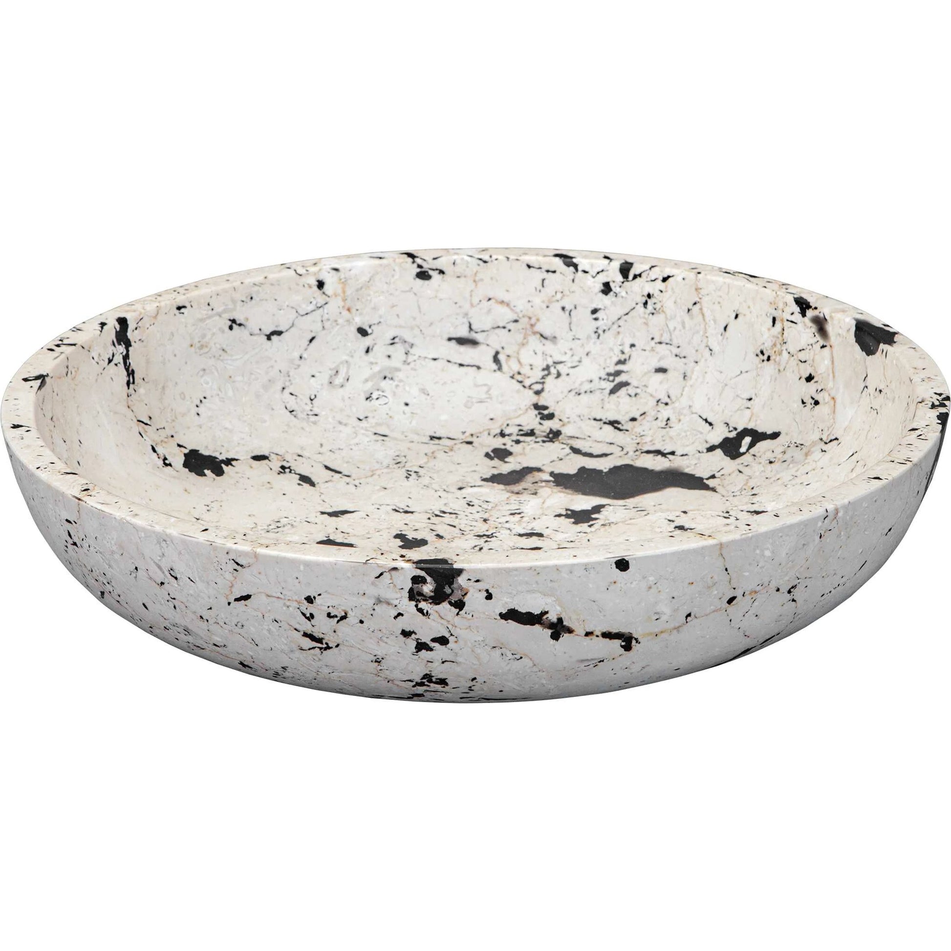 Nouveau Limestone Bowl by Uttermost in black. Made from lime stone, resin in a modern style.