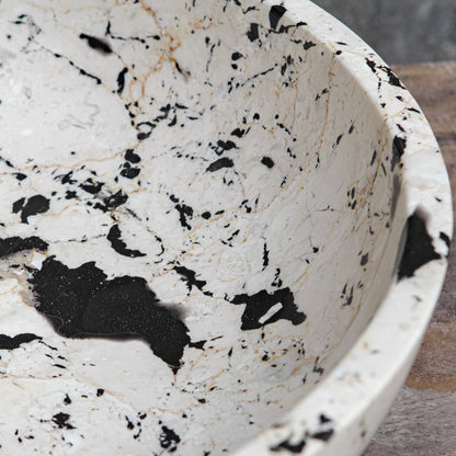 Nouveau Limestone Bowl by Uttermost in black. Made from lime stone, resin in a modern style.