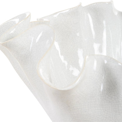 Ruffle Bloom Bowl by Uttermost in white. Made from ceramic in a modern style.