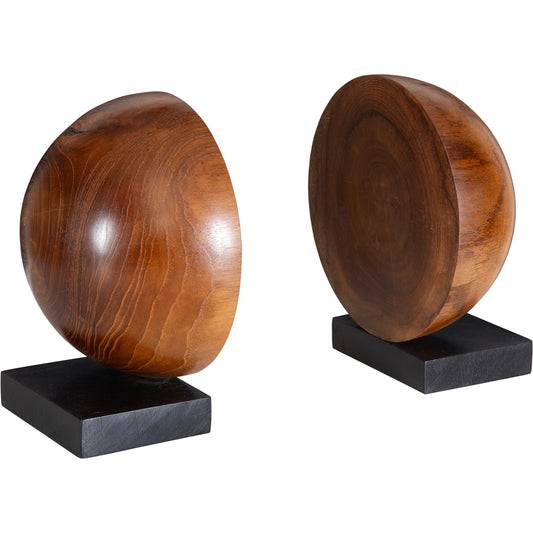 Teak and Noir Bookends by Uttermost in teak. Made from teak wood in a unique style.
