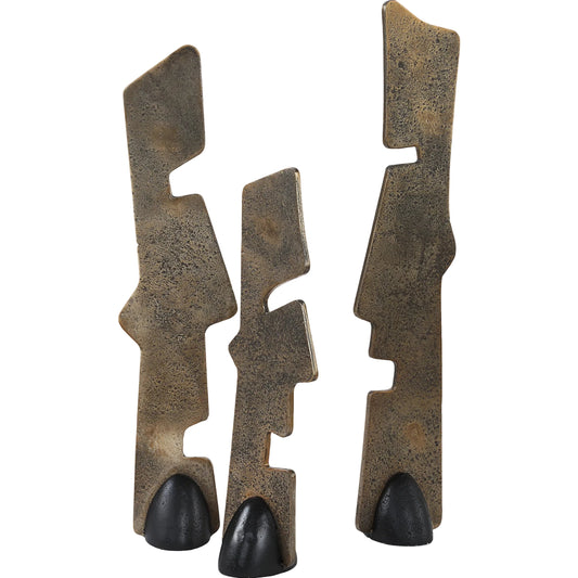Geometric Echoes Sculptures by Uttermost in bronze. Made from iron in a unique style.