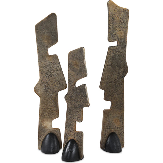 Geometric Echoes Sculptures by Uttermost in bronze. Made from iron in a eclectic & global style.