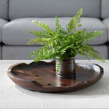 Nature's Edge Bowl by Uttermost in teak. Made from teak wood in a traditional style.