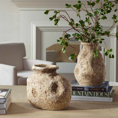 Ancient Echos Vases (Set of 2) by Uttermost in brown. Made from terracota in a rustic style.