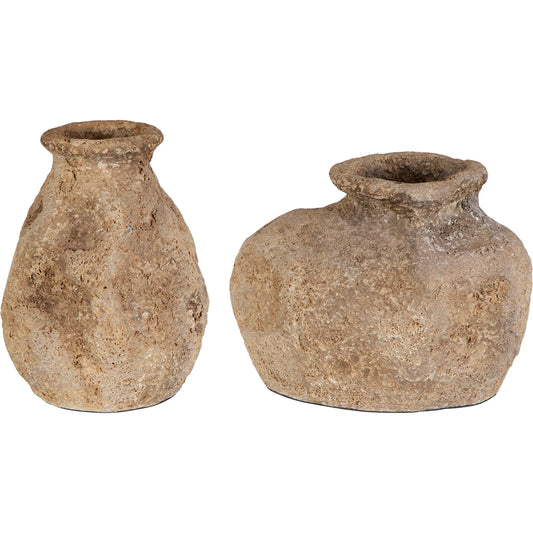 Ancient Echos Vases by Uttermost in brown. Made from terracota in a unique style.