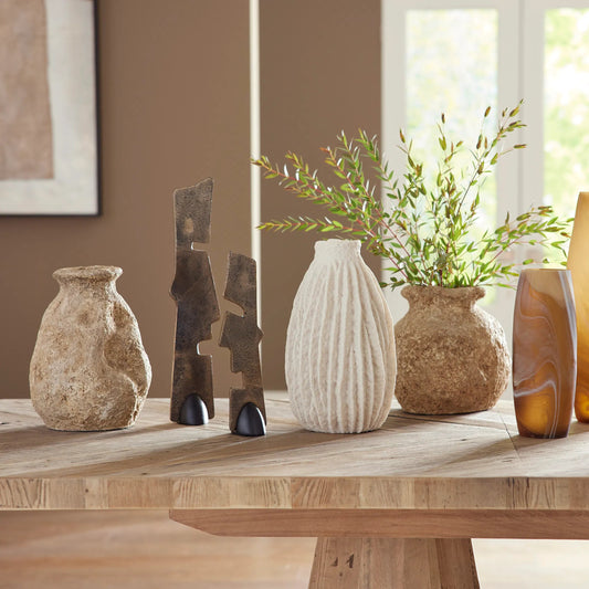 Ancient Echos Vases by Uttermost in brown. Made from terracota in a unique style.