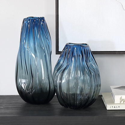 Midnight Horizon Vases (Set of 2) by Uttermost in black. Made from glass in a coastal style.