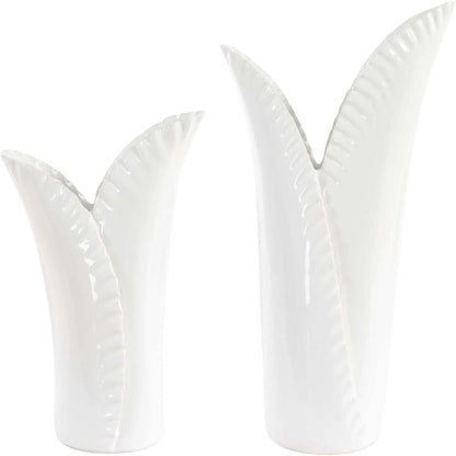 Leafscape Vases by Uttermost in white. Made from ceramic in a cottage & farmhouse style.