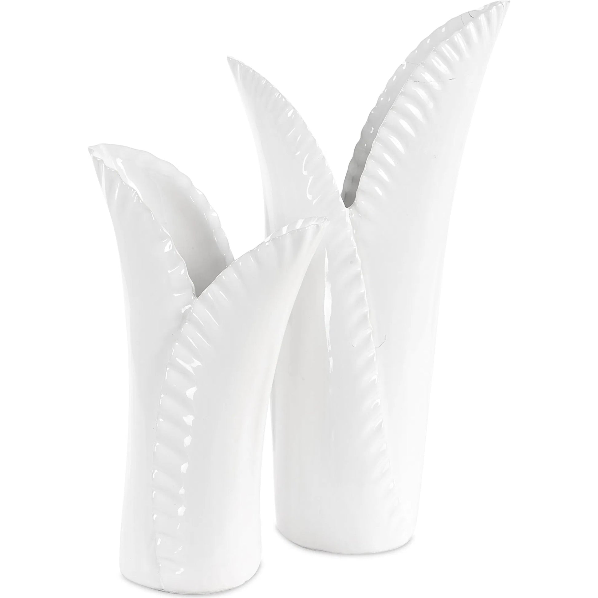 Leafscape Vases by Uttermost in white. Made from ceramic in a cottage & farmhouse style.