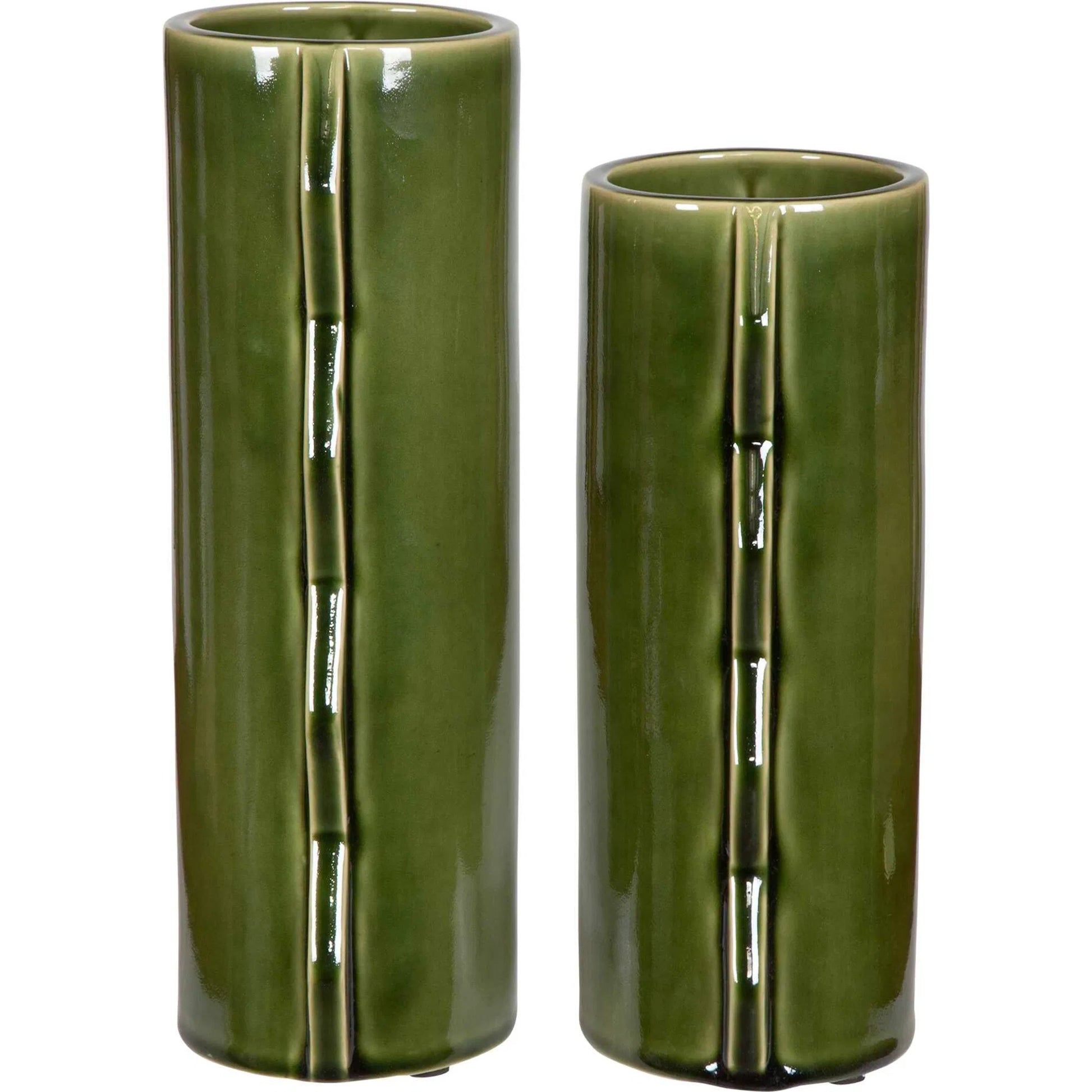 Meander Vases by Uttermost in green. Made from earthenware in a eclectic & global style.