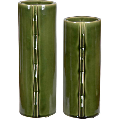 Meander Vases by Uttermost in green. Made from earthenware in a eclectic & global style.