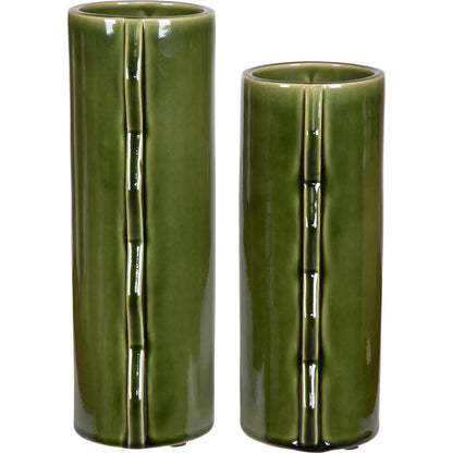 Meander Vases by Uttermost in green. Made from earthenware in a eclectic & global style.