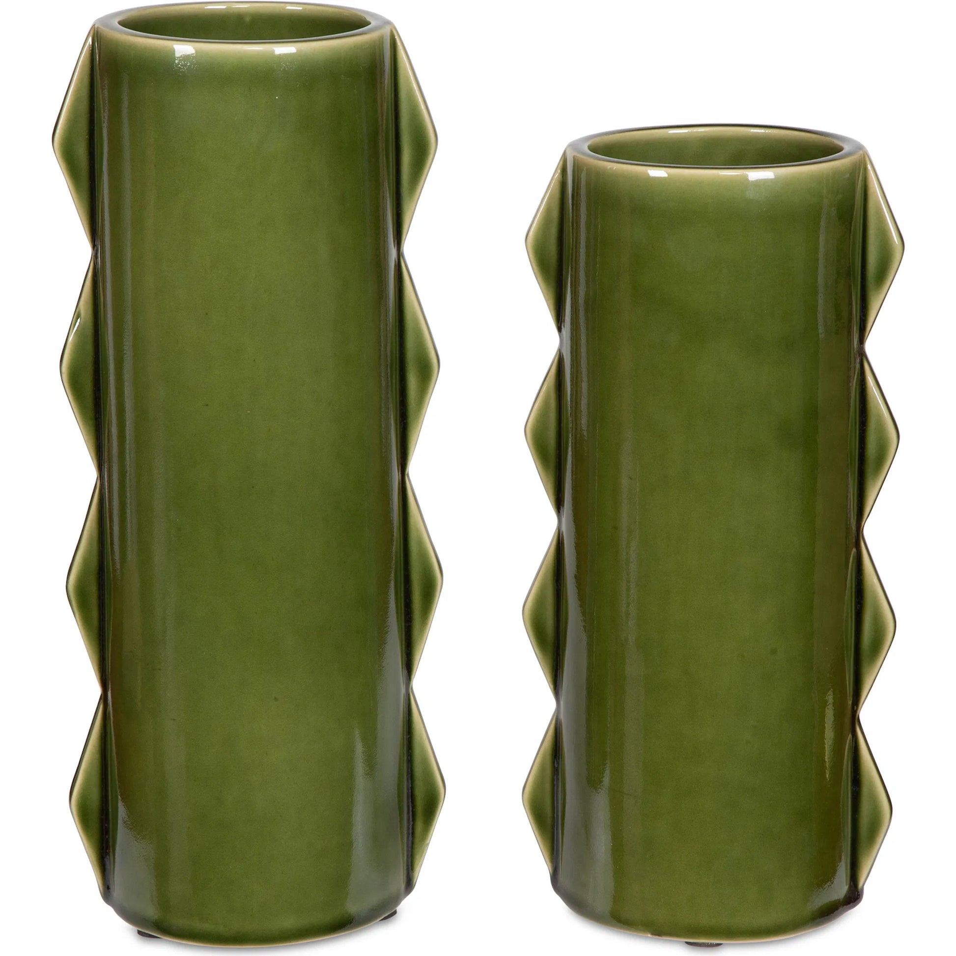 Meander Vases by Uttermost in green. Made from earthenware in a eclectic & global style.