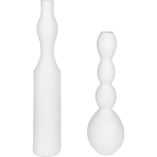 Forma Ceramic Vases (Set of 2) by Uttermost in white. Made from earthenware in a unique style.