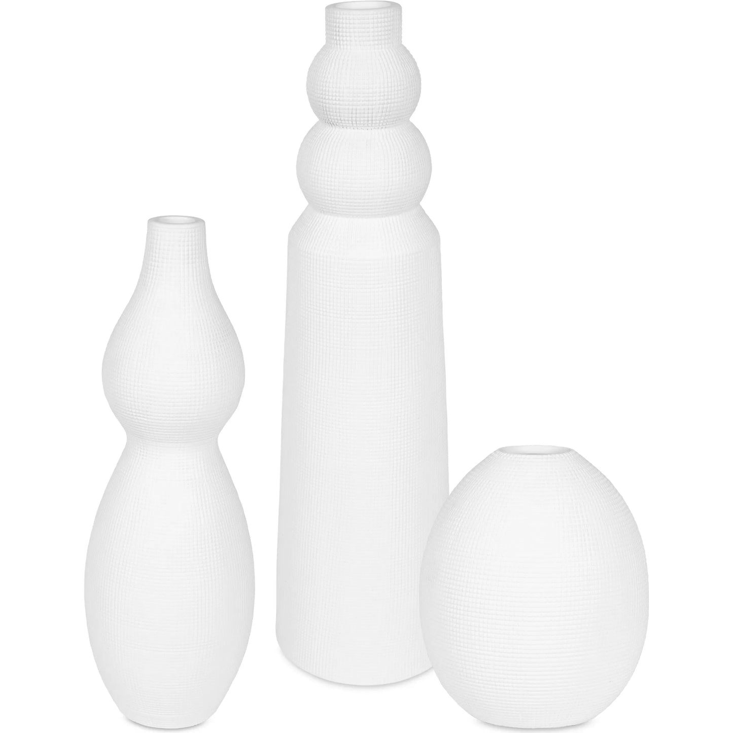 001 SI-2355232 | Primary Silo | Forma Ceramic Vases (Set of 3) by Uttermost in white. Made from earthenware in a transitional style.