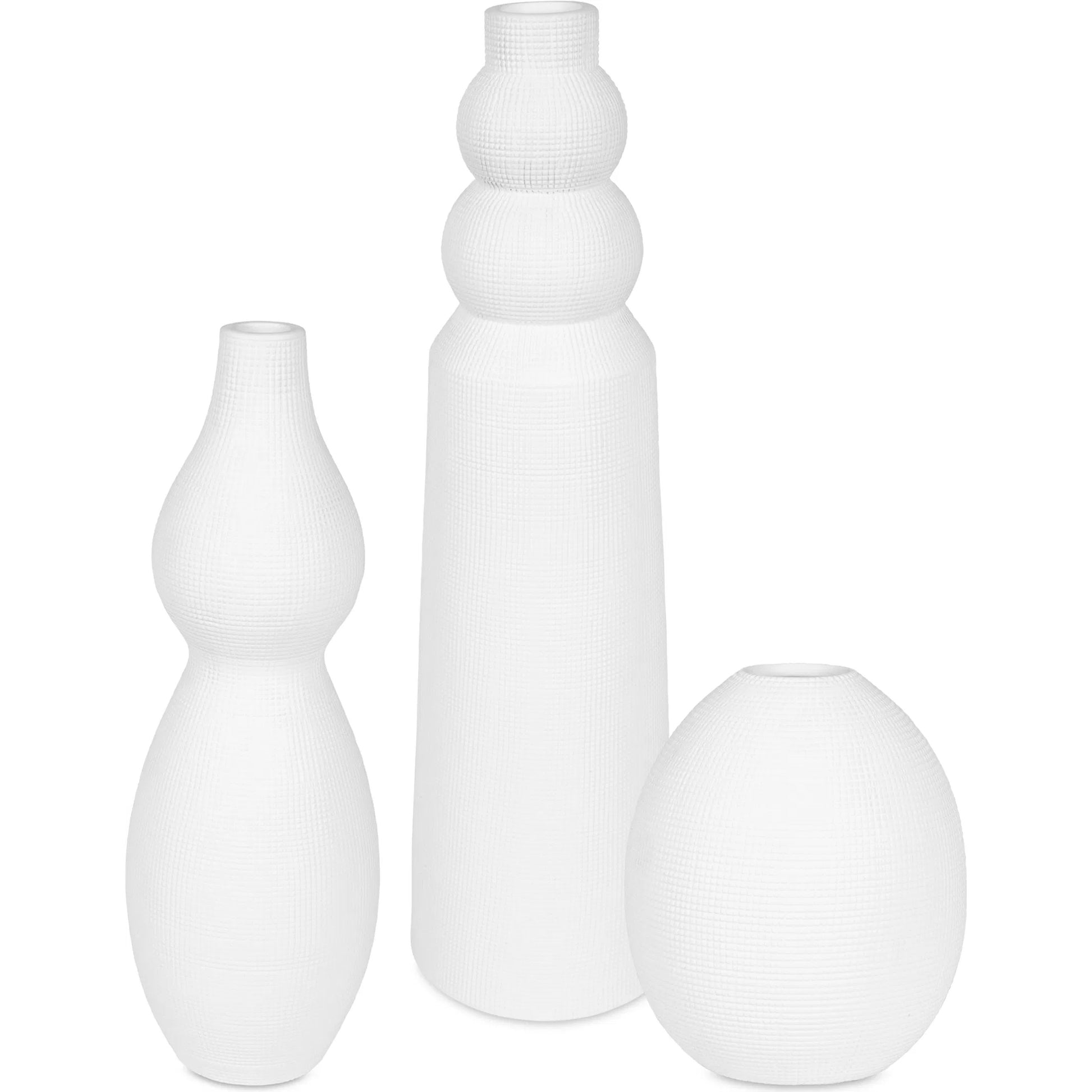 Forma Ceramic Vases (Set of 3) by Uttermost in white. Made from earthenware in a transitional style.