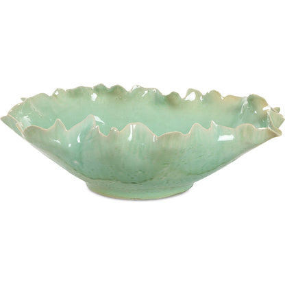 Lila Glass Bowl by Uttermost in green. Made from ceramic in a coastal style.