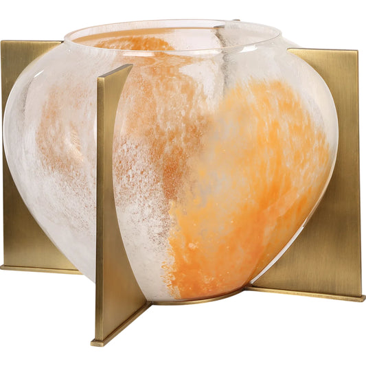 Swirl Vase by Uttermost in brass. Made from glass, iron in a unique style.