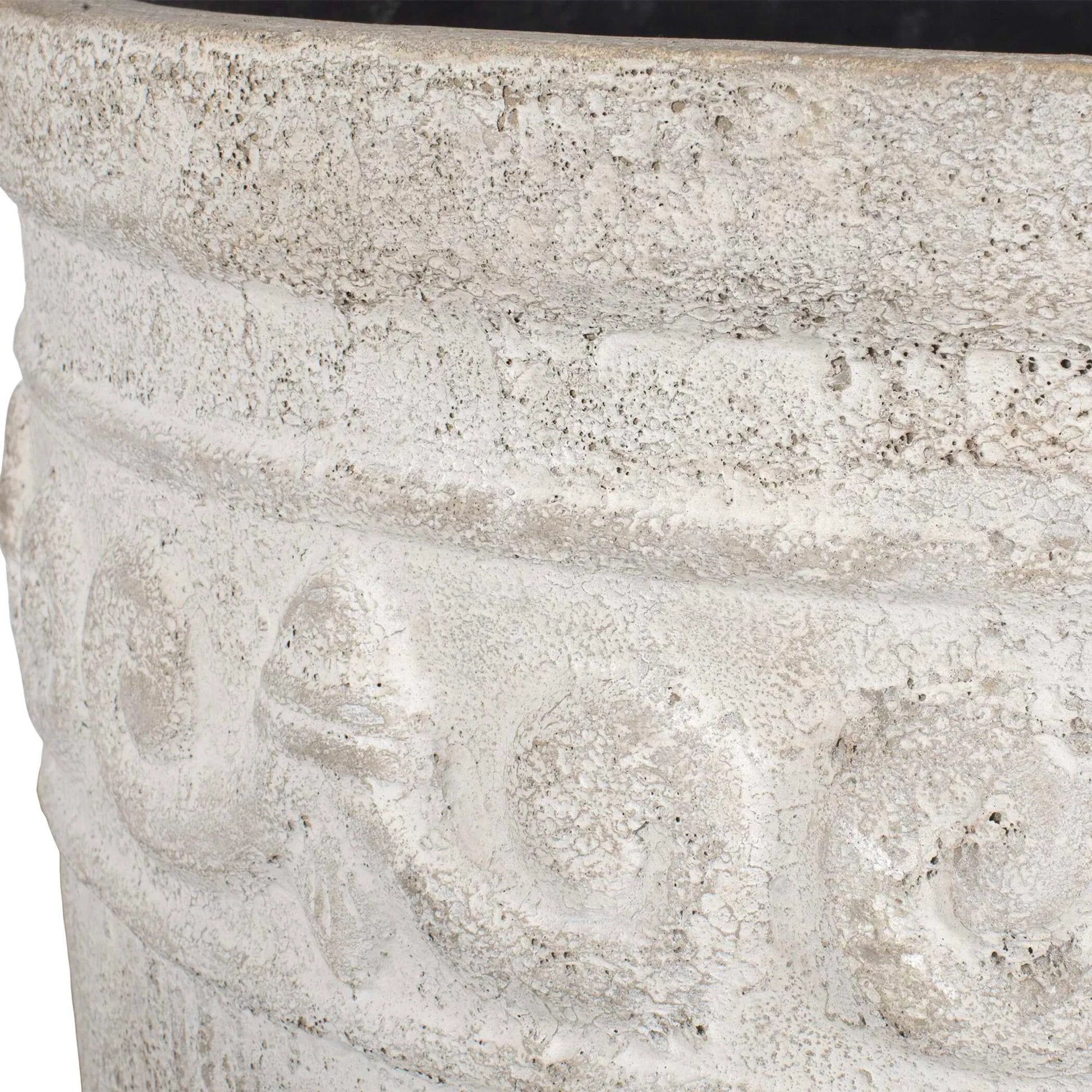 Timeless Terrace Outdoor Planter by Uttermost in white. Made from glass fiber reinforced concrete in a rustic style.