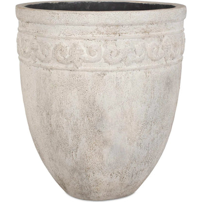 Timeless Terrace Outdoor Planter by Uttermost in white. Made from glass fiber reinforced concrete in a rustic style.
