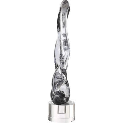 Luminous Twist Glass Sculpture by Uttermost in crystal. Made from crystal, glass in a modern style.