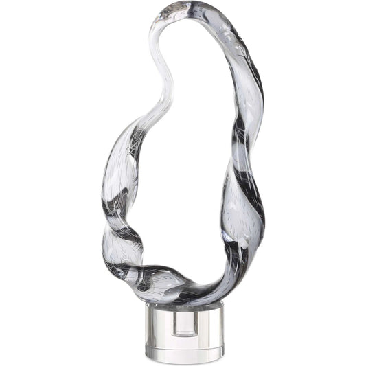 Luminous Twist Glass Sculpture by Uttermost in crystal. Made from crystal, glass in a unique style.