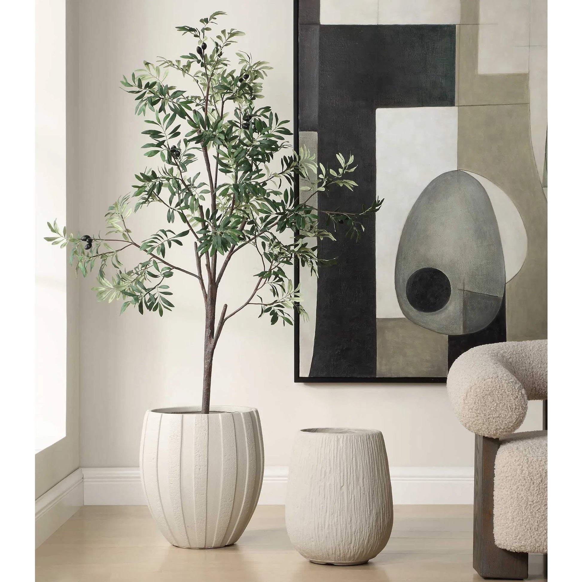 Rustic Ridge Outdoor Planter by Uttermost in white. Made from magnesium oxide in a transitional style.