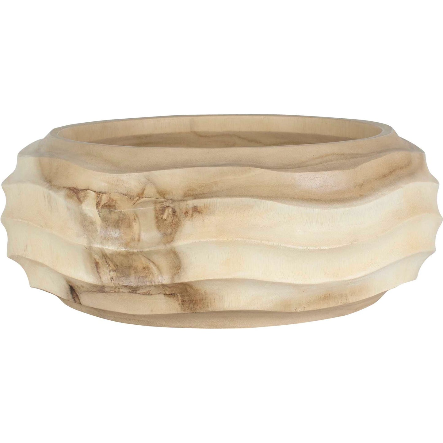 002 SI-2386595 | Additional Silo | Waveform Bleached Bowl by Uttermost in natural. Made from suar wood in a modern style.